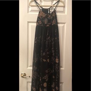 Free people black floral jumpsuit